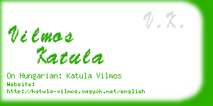 vilmos katula business card